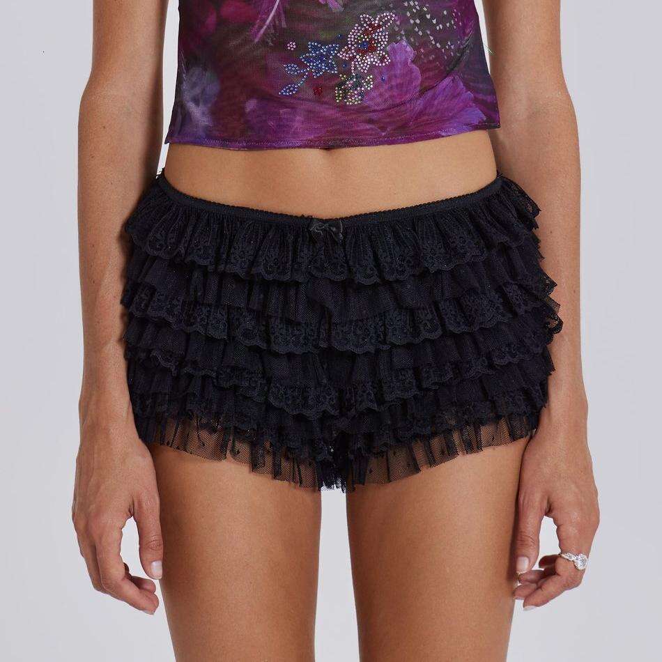 Sexy Beach Hot Ruffled Wave Solid Color Lolita Low Waist Shorts Skirt Pants B5