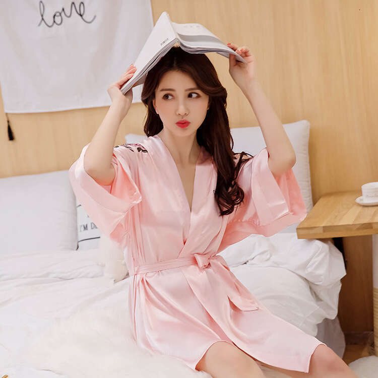 Women's Pajamas Spring and Autumn Korean Style Fresh Ladies New Handmade Embroidered Cardigan Nightdress Loose Lace Homewear