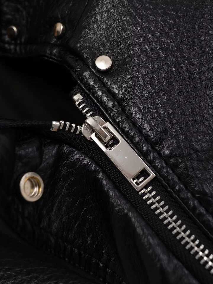 UNIZERA2025 autumn new womens casual fashion simple loose imitation leather stand collar pilot leather jacket coatT251017