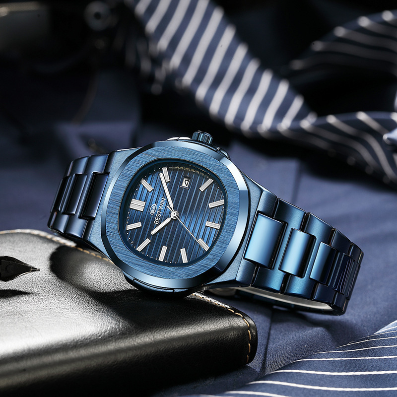 Men Business Watches Fashion Square Quartz Watch for Mens Clock With Calendar Reloj HombreWithout Box 250928