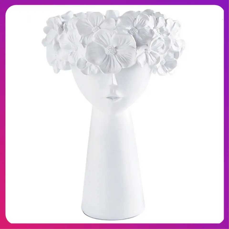 ABKLNordic Home Decoration Resin Vase Statue Sculpture Makeup Brush Holder Storage Box Creative Flower Pot Art Supplies C251017