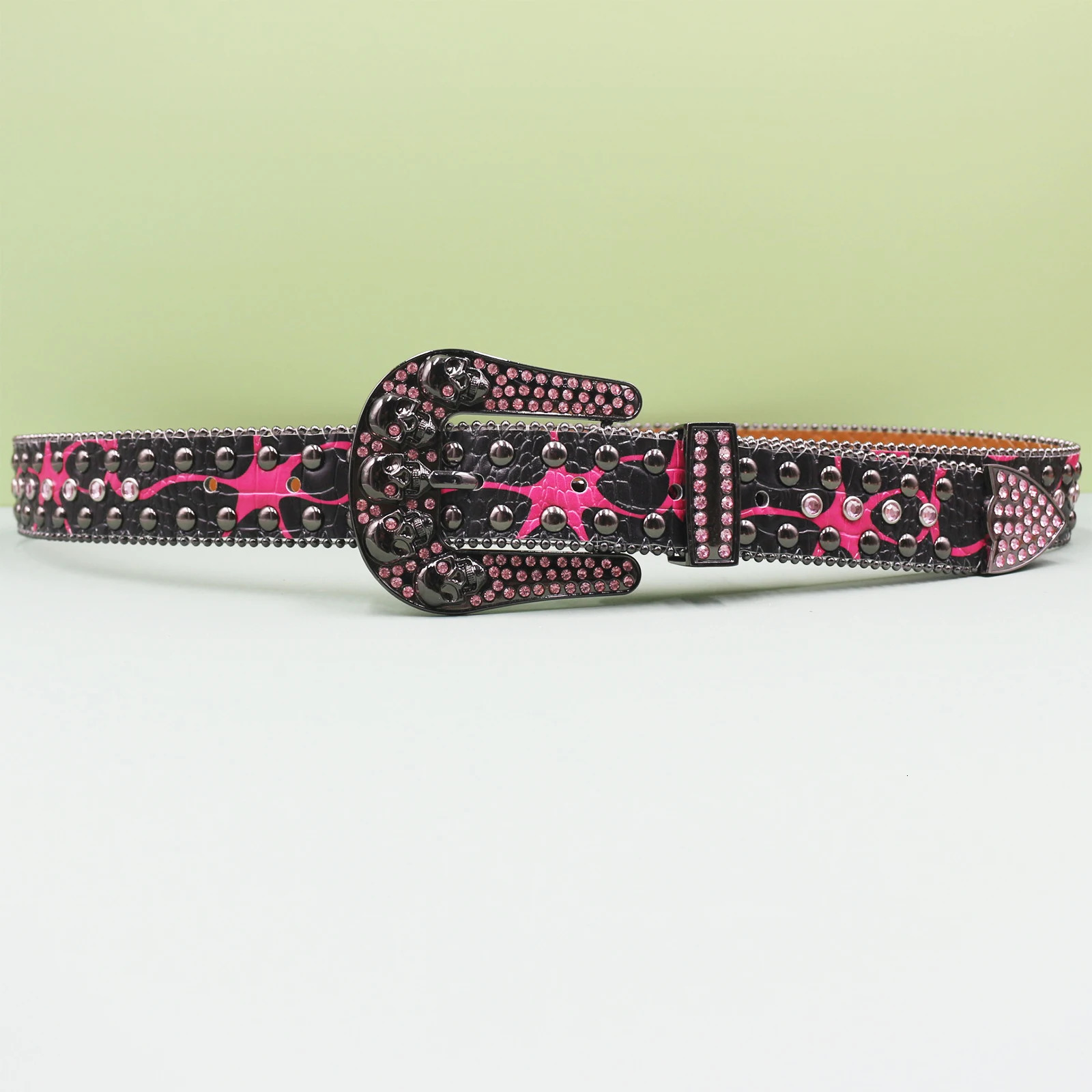 Punk skull Belt Diamond Belt Gothic Lolita roleplaying Harajuku Y2K shimmering disco belt hiphop Women Crystal Belt 251010