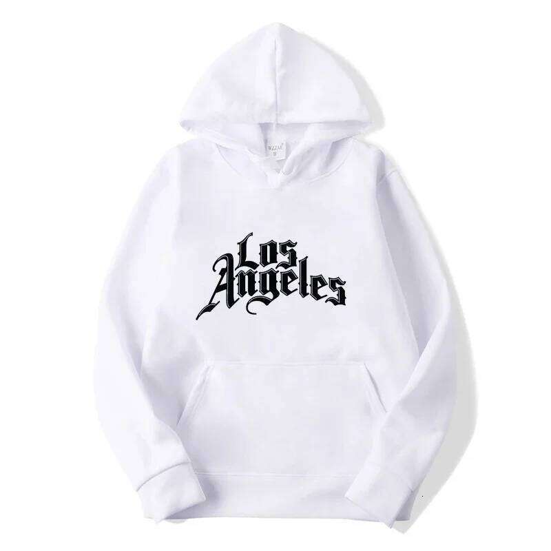 Women's Los Angeles Printed Hip-Hop Style Hoodie Spring And Autumn Casual Pullover Hooded Top Graphic Y2k Retro