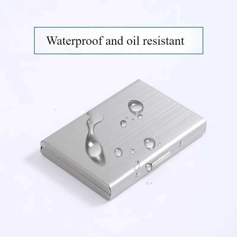 RFID Blocking Stainless Steel Card Holder Case Ultra Slim Metal Wallet for Men Women Secure Durable Travel EssentialsW251017