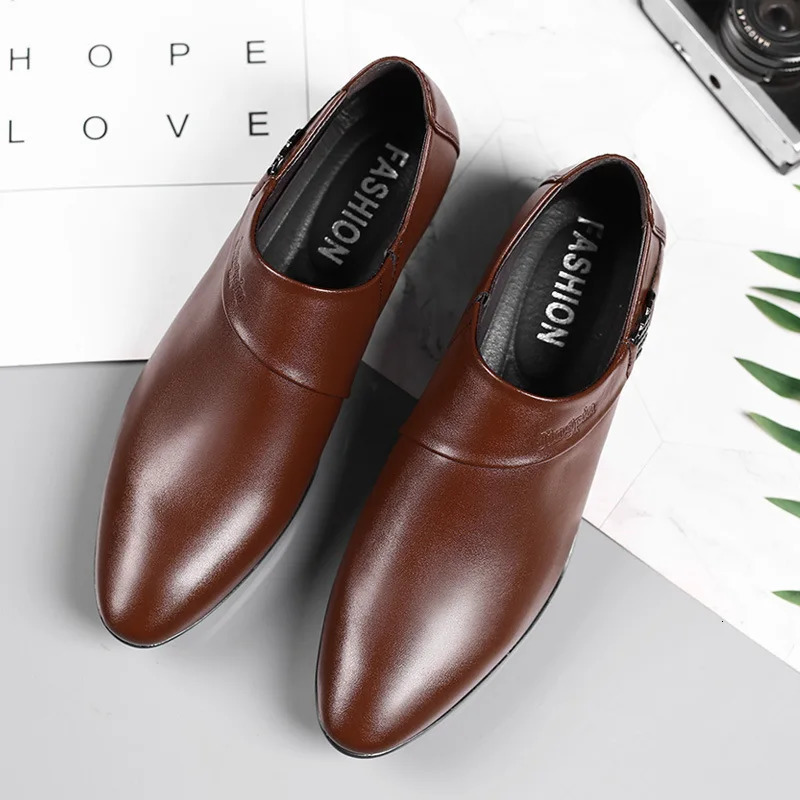Men PU Leather Shoes Formal Dress Shoes for Men Plus Size Party Wedding Office Work Shoe Slip on Business Casual Oxfords Zapatos 251010