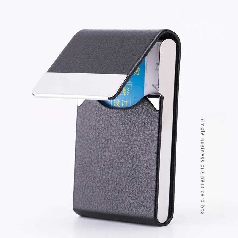 High Quality Business Multifunction Card Holder Case Slim PU Leather Metal Pocket Card Holder with Magnetic Shut Cigarette CaseW251017
