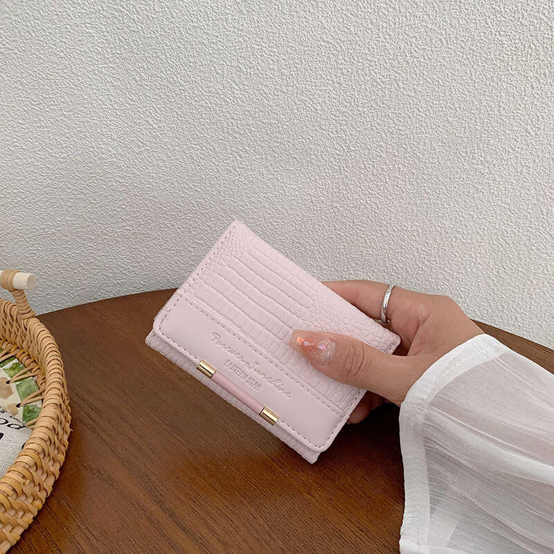 Short Women Wallet Leather fashion Storage Lock Buckle Coin Purse Mini casual PU Female Card Holder