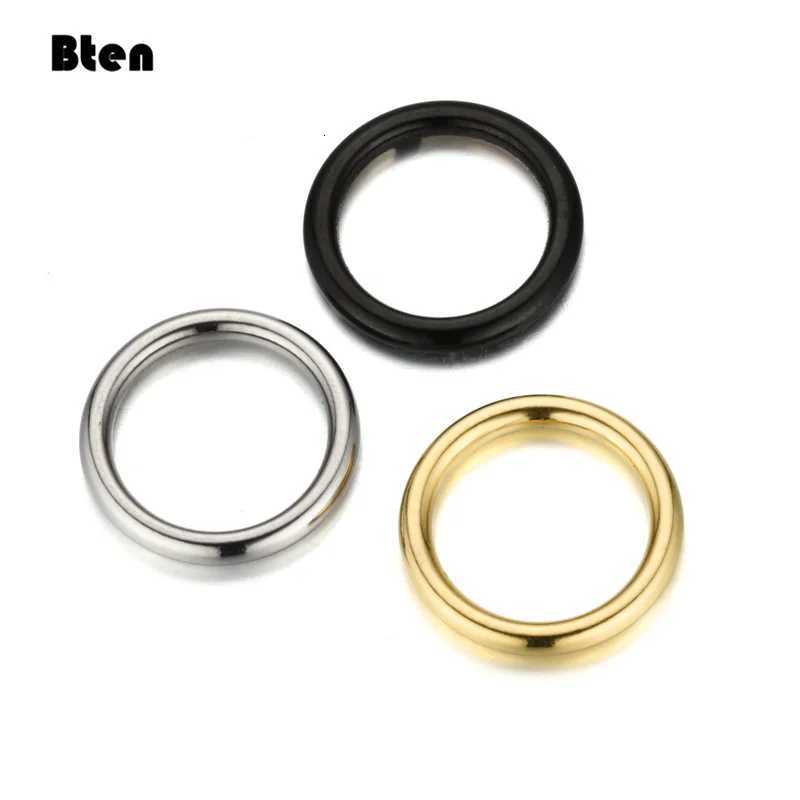 Bten 3mm Thin Rings Female Jewelry Man Black Silver Color Gold Color Stainless Steel Elegant Party Tail Smooth Ring for WomenW251017