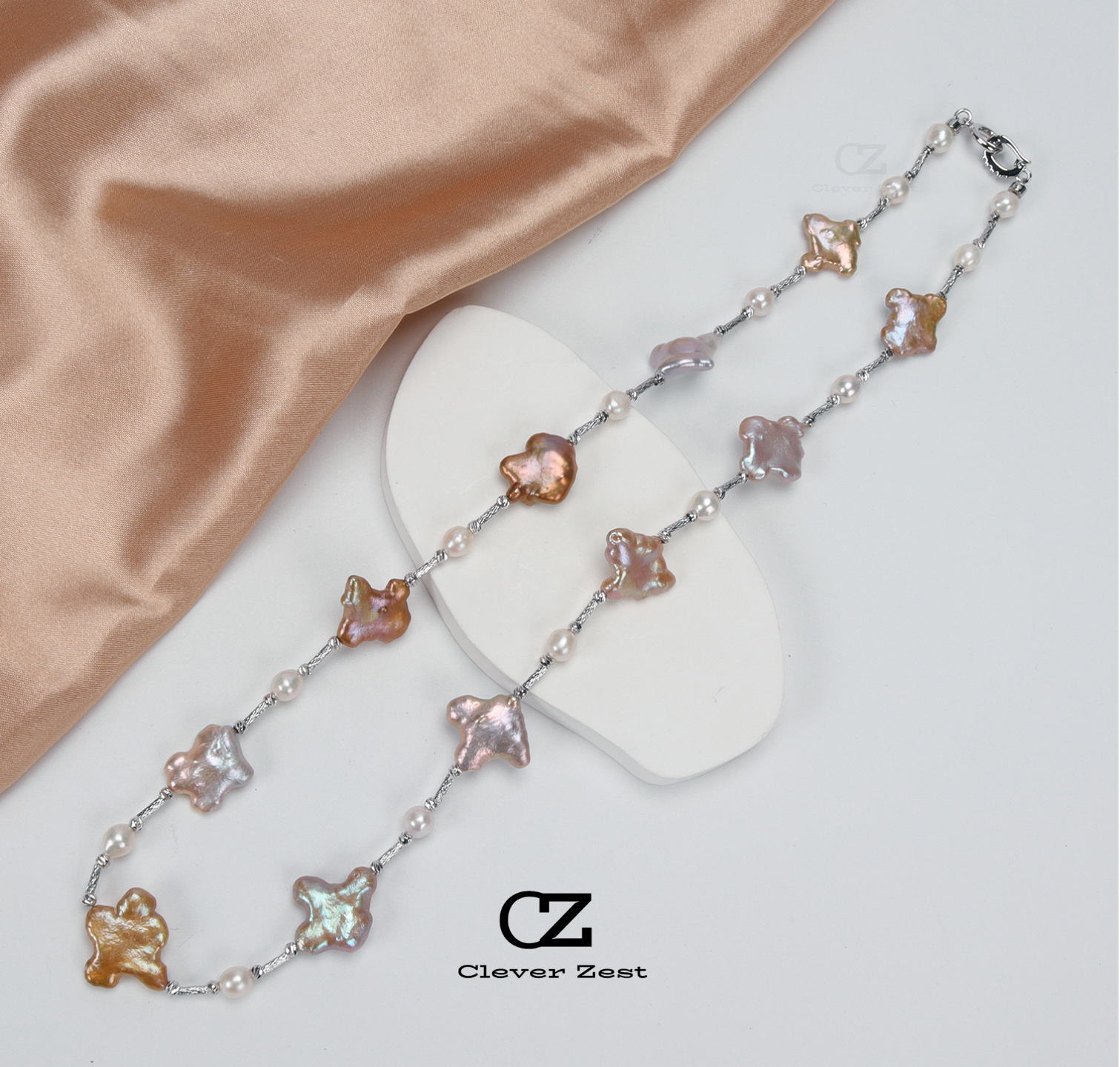 Irregular Natural Colored Baroque Pearl Necklace 14K Gold-Filled Fashionable Versatile Trend Anniversary Gift Bestie Gift