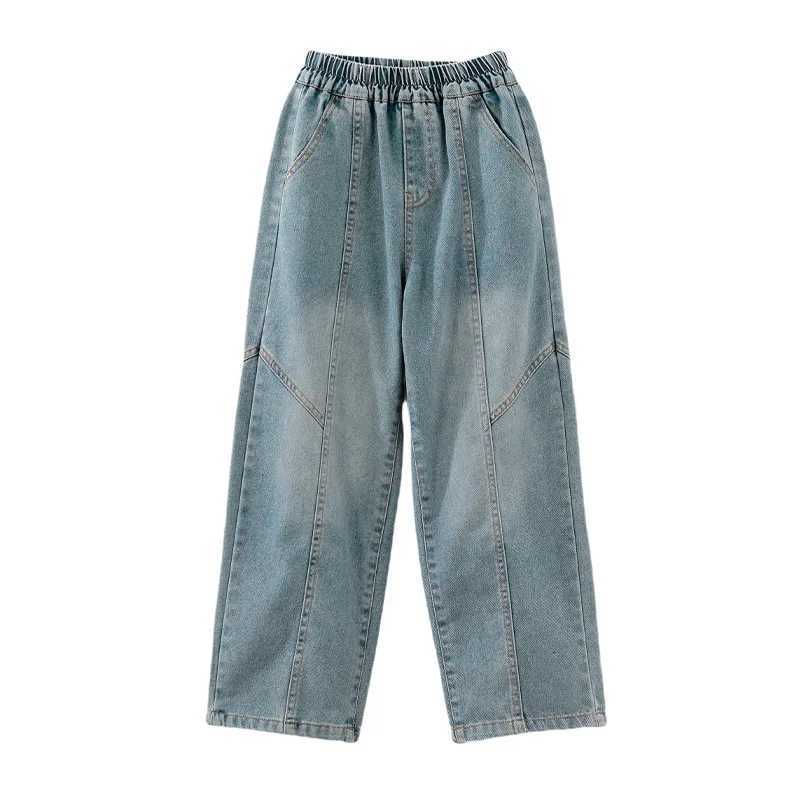 High Quality Big Boy Jeans Denim Pants Kids Casual Wide Straight Jeans Elegant Baby Child Denim Trousers 5 6 7 8 9 10 11 12 14 YT251017