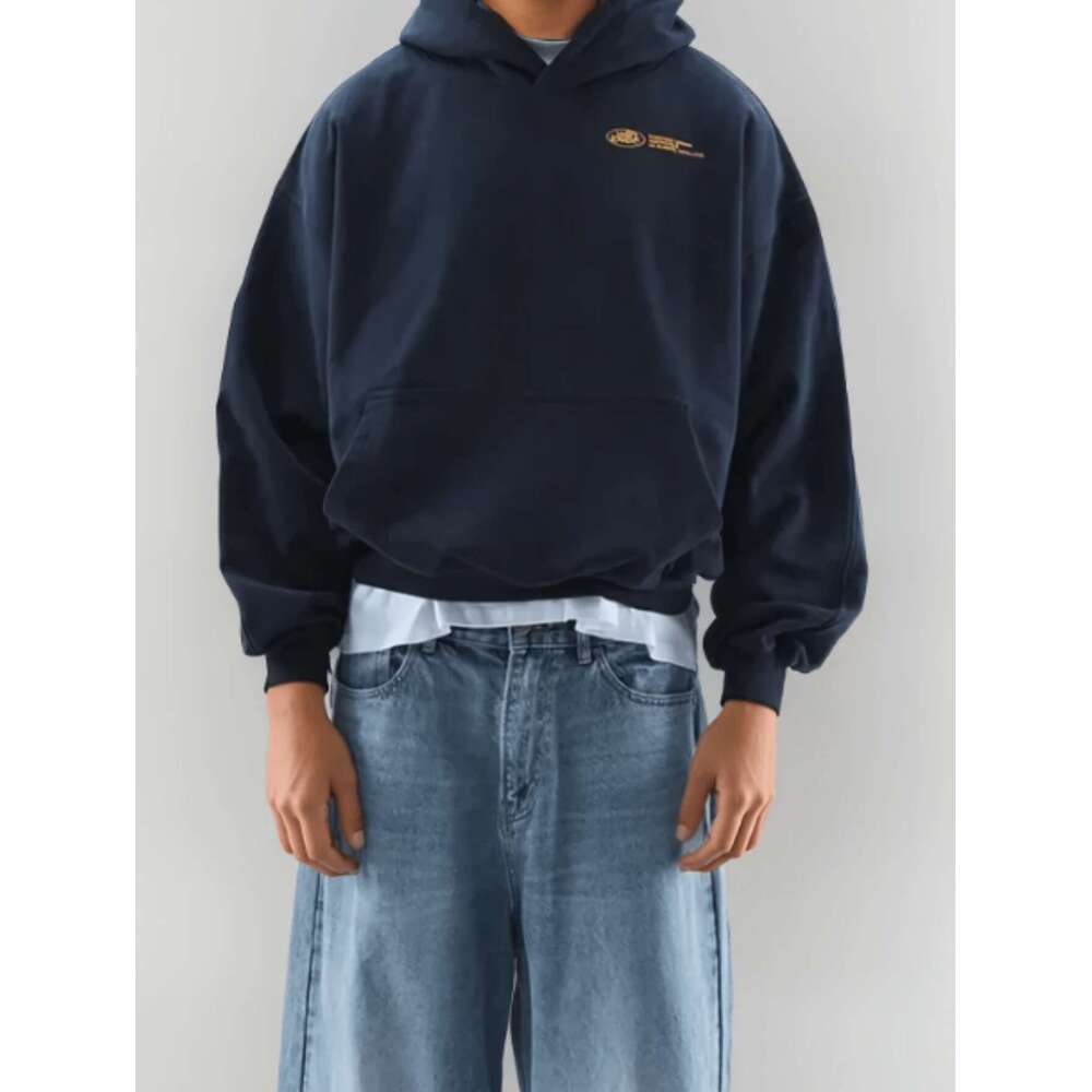 Elegant Hoodie Blue Pullover Sweatshirt With Hood, Long Sleeve Casual Outerwear For Everyday & Formal Events, All-Season Comfort Fit Women's Swea