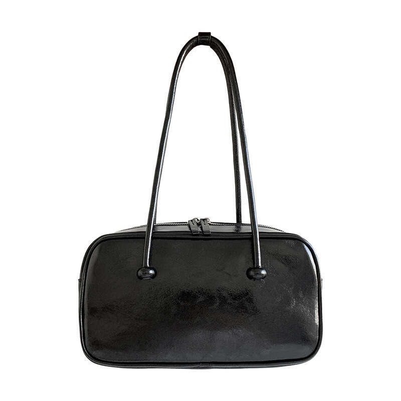 Autumn New Oil Wax Leather Boston Small Square Korean Style Large Capacity Commuter Fashion Single Shoulder Bag For Women B5