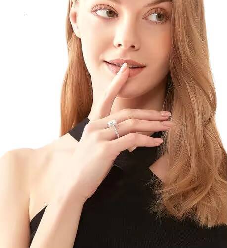 Radiant Cut Solitaire Cubic Zirconia CZ Engagement and Wedding Promise Rings for Women 3CT 925 Sterling Silver Jewelry