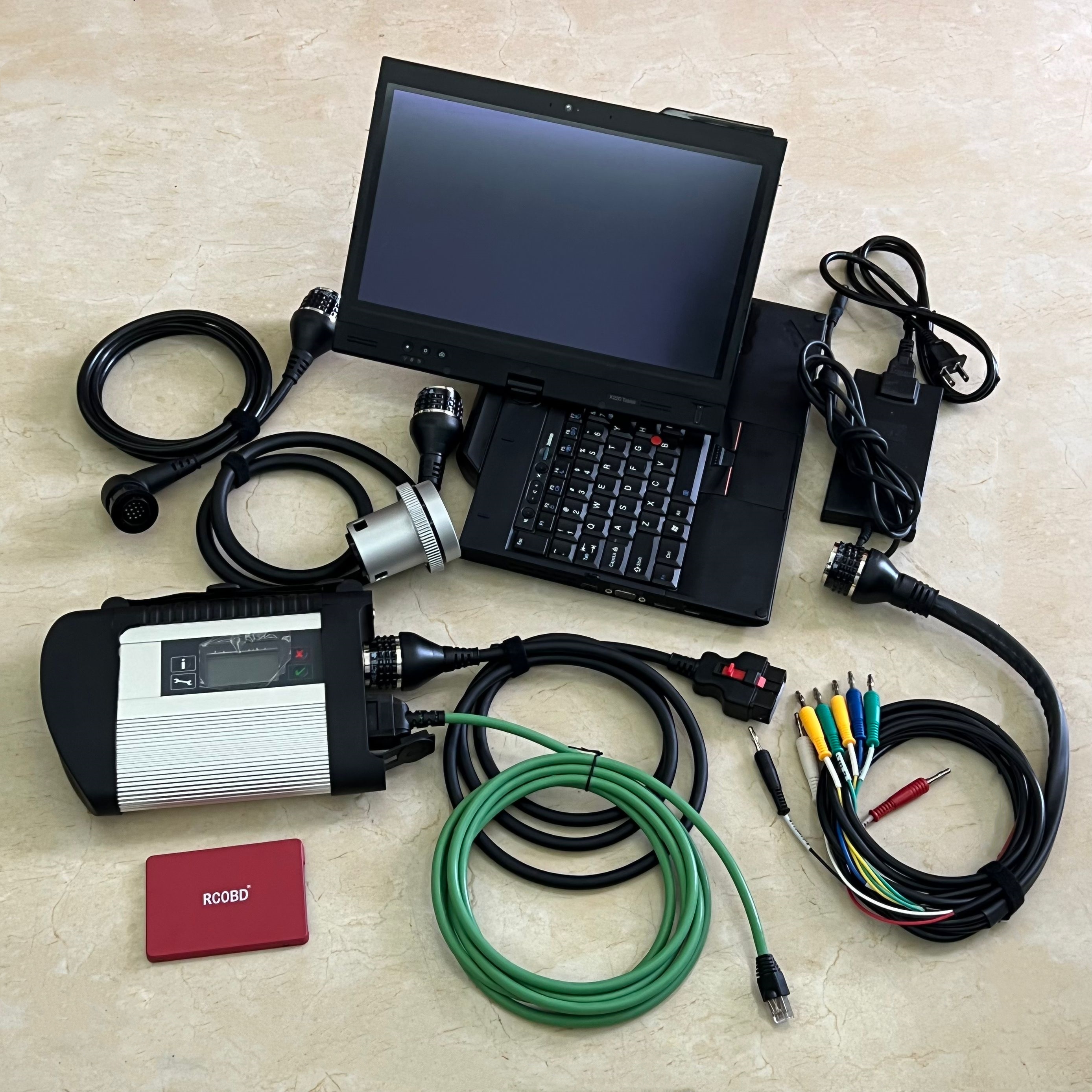 MB STAR C4 SD Wifi Connect Doip Protocol with Used Touch Screen X220T I5 8G Auto Diagnostic Tool OBD2 Cable Multiplexer Ready to Work