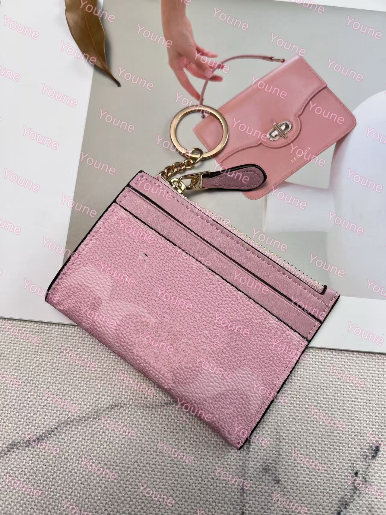 Fashion Leather Mini Skinny Id Case In Signature Canvas Designer Wallets Co ch Luxury Coin Purses Cardholder Key Pouch Women Mens Wallet Passport Credit Card Holders