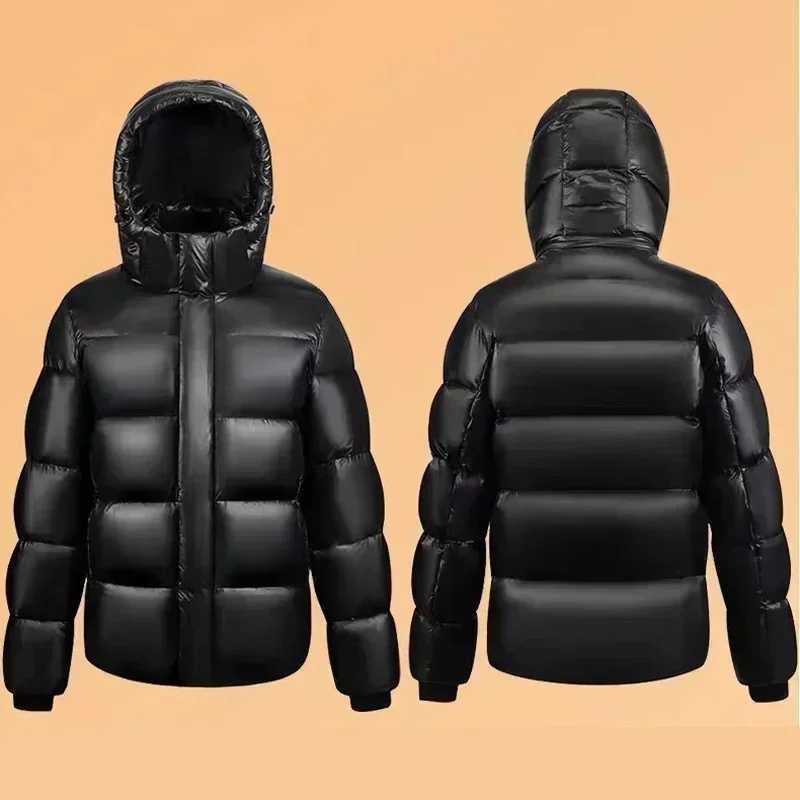 Down Jacket Men Winter Waterproof Jacket Men Brand Hooded Feather Coat Women Black Puffer Jacket Man 2023 New W251016