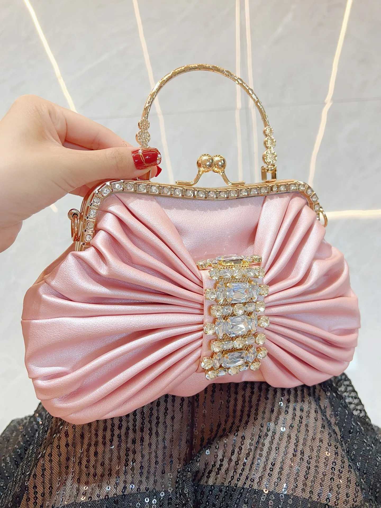 Fashionable Luxury Diamond Women Luxury Clutch Bag Wedding Crystal Ladies Designer Clutch Purse Handmade Pearl Decoration Z251017