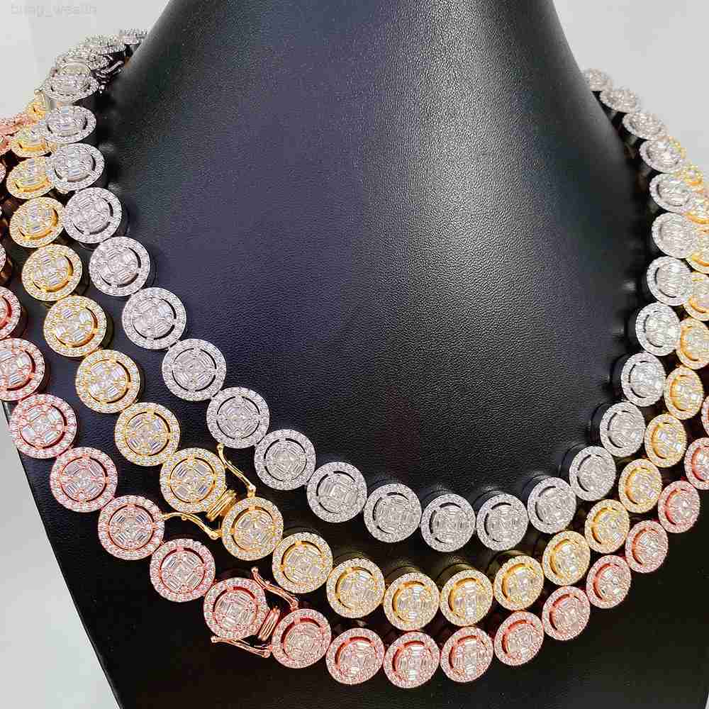2024 New Hop Iced Out 13mm Diamond Gold Plated S925925 Sterling Sliver Moissanite Cuban Lidynamic Chain 20 Inches Necklace