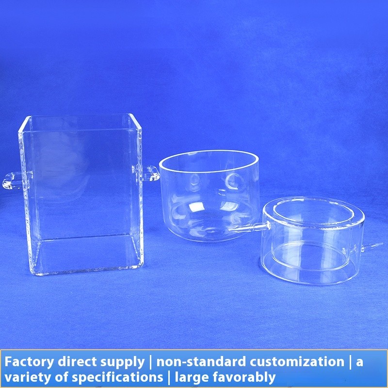 wholesale Corrosion resistant quartz square cylinder cleaning tank box quartz glass square cylinder wholesale Quartz test tube custom quartz semi-circ