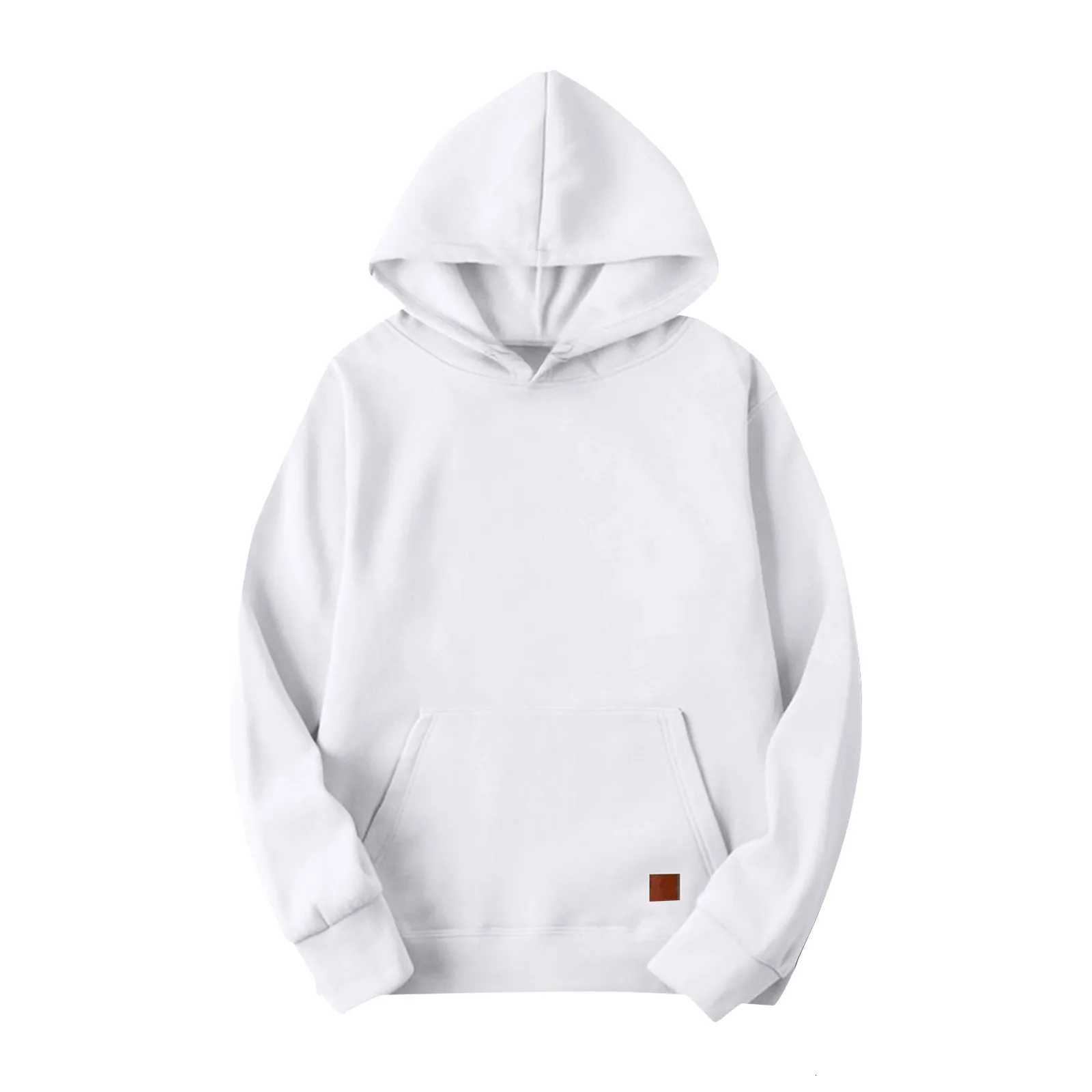 Soft And Comfortable Mens Winter Casual Sports Hoodie Solid Color Long Sleeves Hooded Pullover Suitable For Daily Wear Z251017