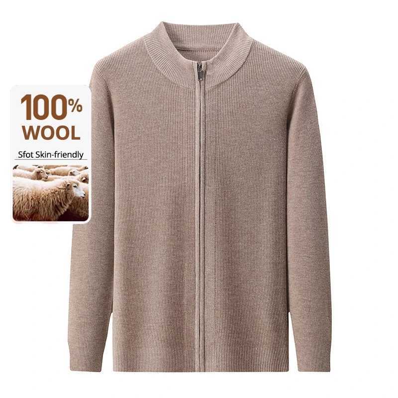 High End 100 Australia Wool Cashmere New Brand Fashion Knit Cardigan Men Sweater Casual Zip Up Autum Winter Coats Jacket J251017