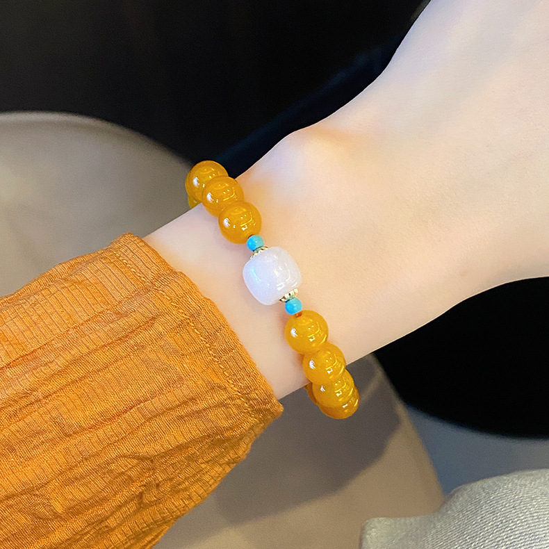 Traditional Chinese Fashion Accessory: Handcrafted Yellow Carneleian Charm