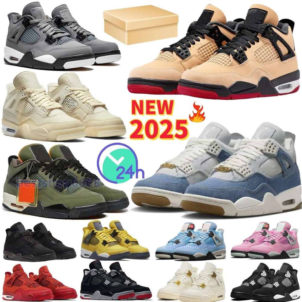 Designer Basketball Shoes 4 Black Metallic White Cement Reima Gined Nigel Syest Blue Flu Game Union Outdoor Men Women Sports Sneakers With Box Size 36-50