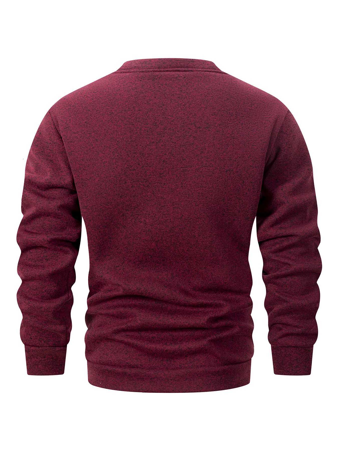 New Mens Round Neck Fleece Sweatshirt Solid Color Loose Casual Pullover Men Fashion Warm Long Sleeve Hoodies Men Clothing SXXXL Z251017