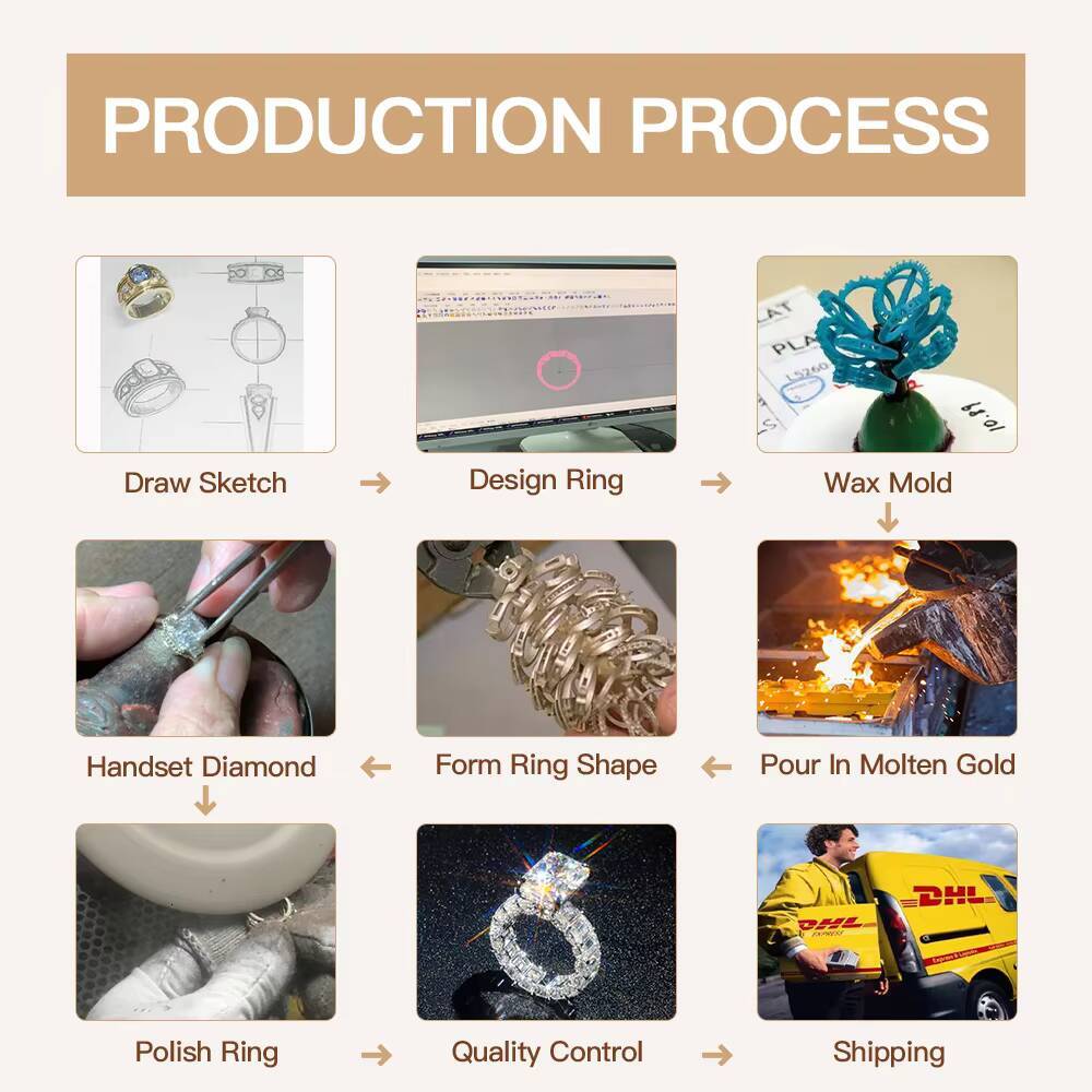 Wholesale Engagement Wedding Rings Fine Jewelry Women VVS Eternity Moissanite Diamond 10K 14k 18k Solid Real Yellow White Gold