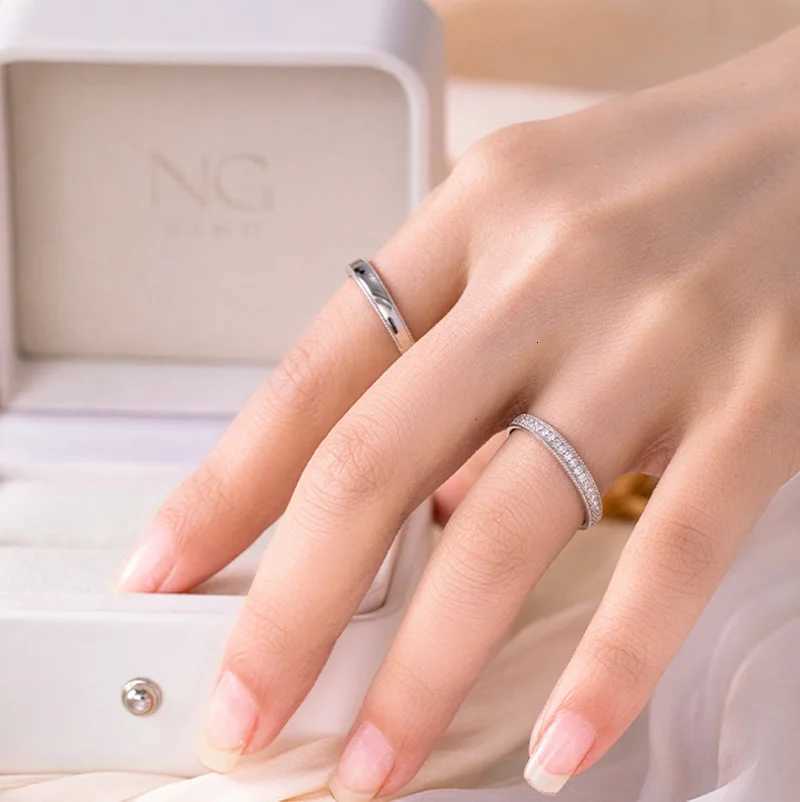 TFGLBU Trendy Full Moissanite Ring for Women Couple Set Lab Diamond Real 925 Sterling Silver Certified Band Wholesale JewelryW251017