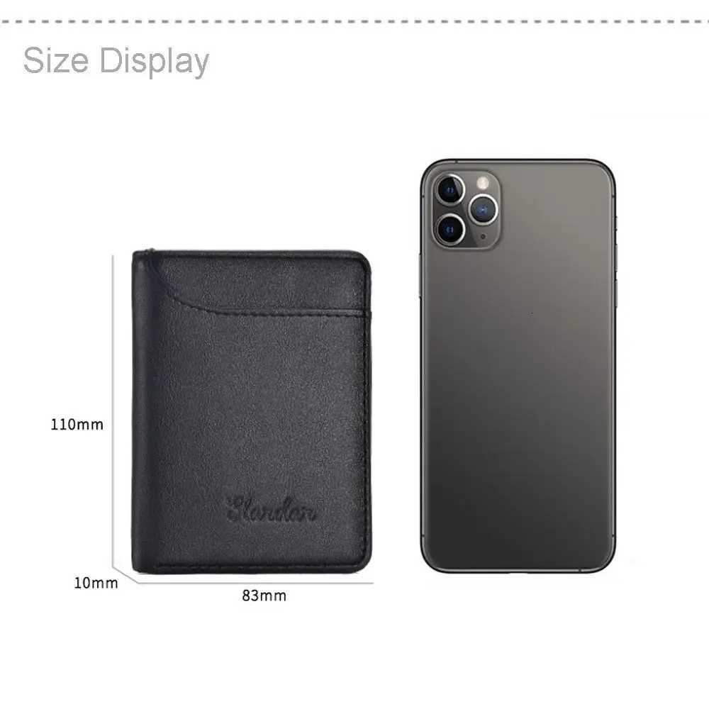 Fashion Thin Wallet Credit Card CoffeeBlack Men Wallet Bifold Money Clip Male Business ID Card Holder Short PU Leather PursesW251017