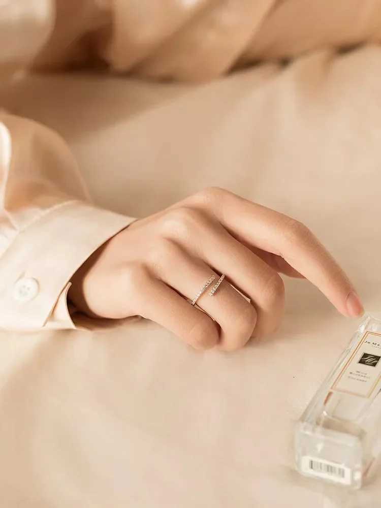 925 Sterling Silver zircon Ring For Women Jewelry Finger Adjustable Open Ring For Party Birthday GiftW251017