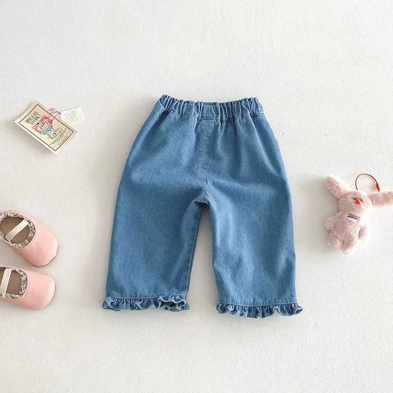 New Spring Kids Pants Kids Jeans 05T Baby Cute Three Dimensional Love Trousers Children Girls Thin Style Denim Blue PantsT251017