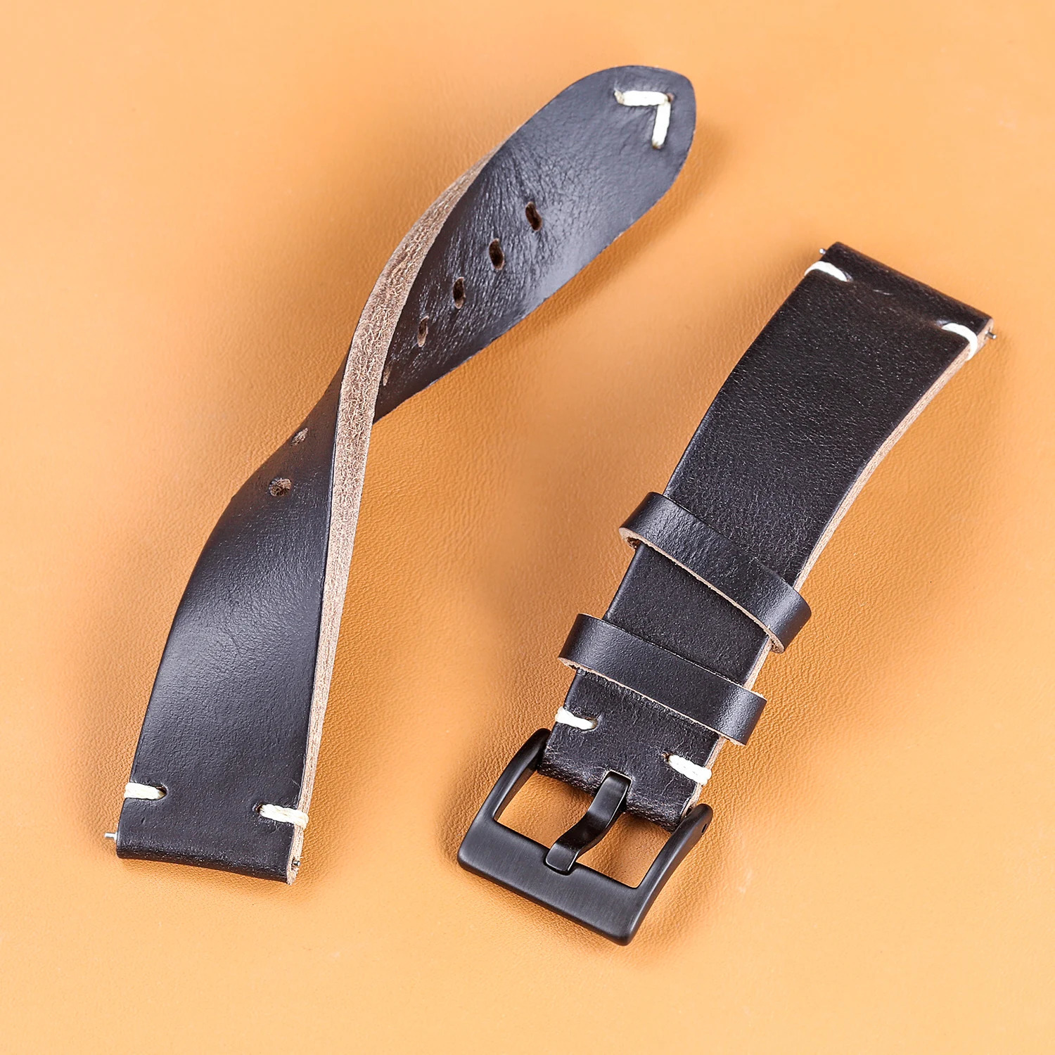 Hemsut Horse Hip Leather Watch Bands for Men Women Horween Chromexcel Leather Quick Release Handmade Watch Strap Soft Vintag 251016