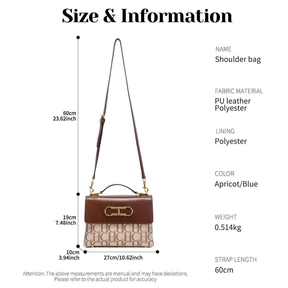 Women's Classic Retro Fashion Shoulder Bag Versatile Business Commuting Handbag 2025 Letter Design