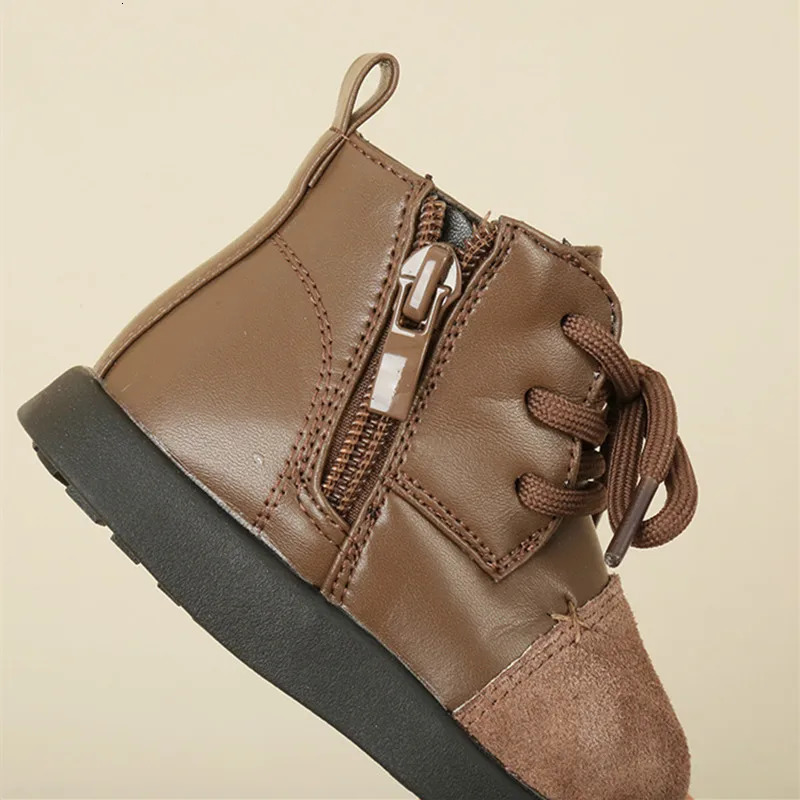 Spring Baby Shoes Leather Toddler Boys Ankle Boots Rubber Sole Infant Shoes Fashion Little Girls Boots 1525 251015