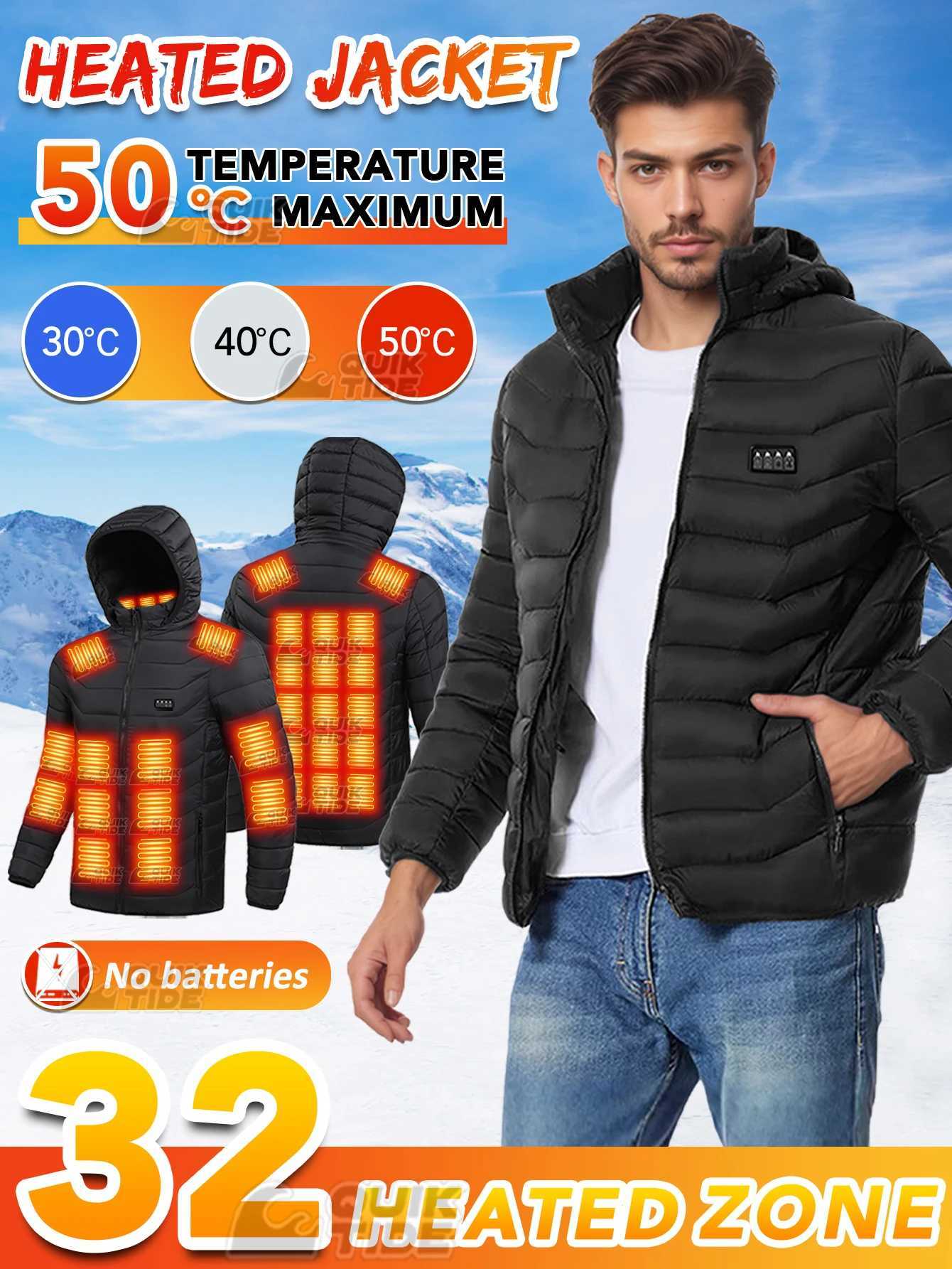 Intelligent Heating Jacket 32 Heating Zones 4 Switches 3Speed Adjustable Suitable for Outdoor Activities Indoor Work Hiking H251017