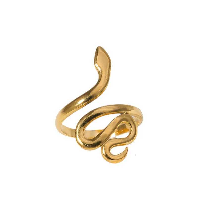 Stainless Steel Classic Simple Metal Lines Snake Couple Rings for Women Men Charm Hip Hop Rock Party Finger Jewelry ColorfastW251017
