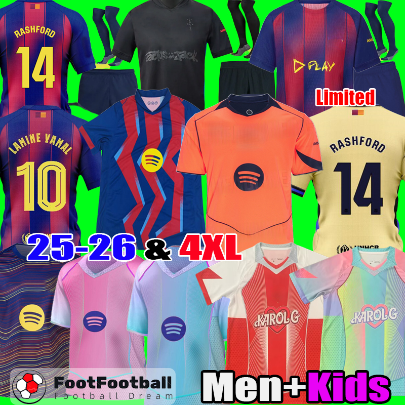25 26 LAMINE YAMAL LEWANDOWSKI barcalona soccer jerseys men kids barcelone 24 25 26 football shirts kit FERRAN GAVI F.DE JONG jersey 2025 Camiseta sets