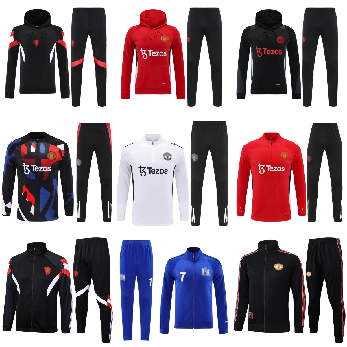 25 26 Men Soccer wear kit Chandal Entrenamiento Survetement united Tuta Calcio Trainingsanzug Hoodies MAINOO RASHFORD ManchEsteeES Kids Football Tracksuit