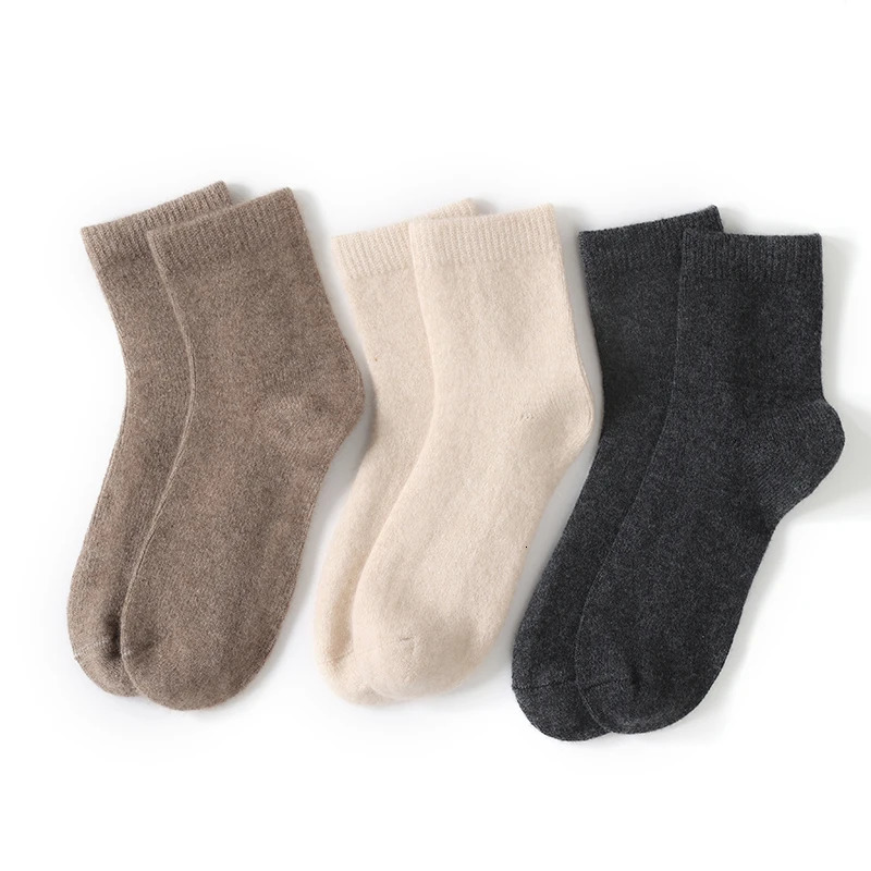 100 Cashmere Socks Womens Knitted Long Tube Socks High Elasticity Warm Straight Tube Socks Autumn Winter Mid Tube Sock 251017