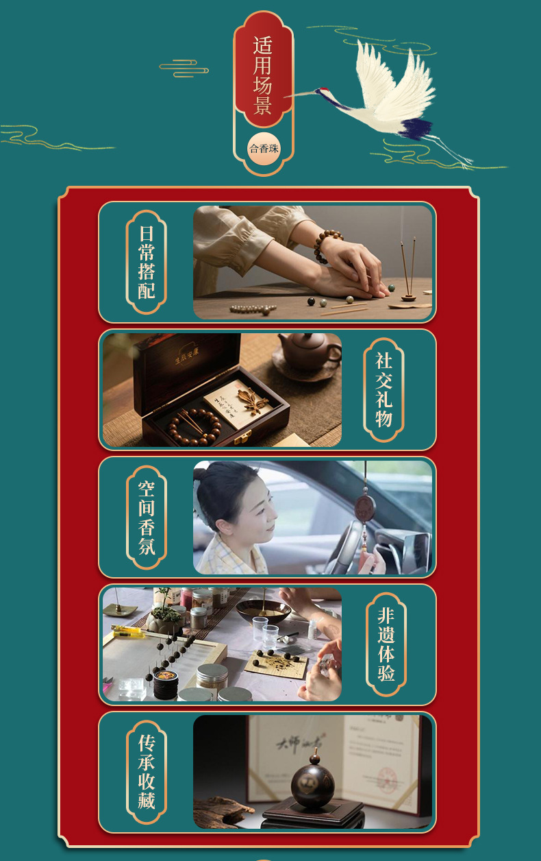 Natural Materials Blue Apothecary Traditional Chinese Medicine (TCM) Blended Incense Beads Long-lasting Fragrance Loose Beads