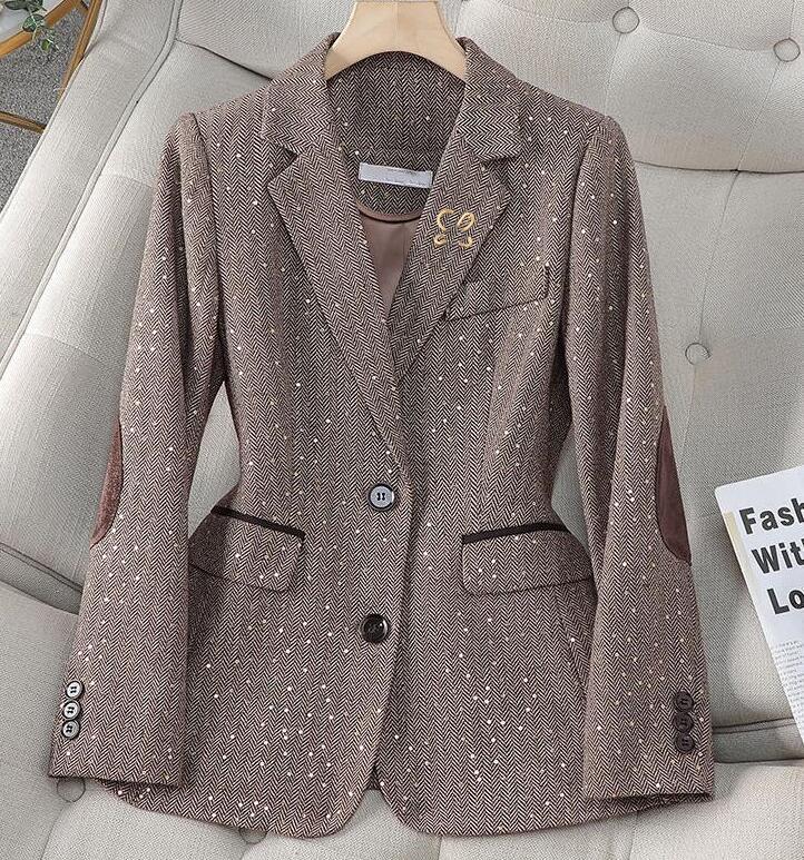 high quality designer suit for women sequins luxury womens blazer jacket coat woman clothing