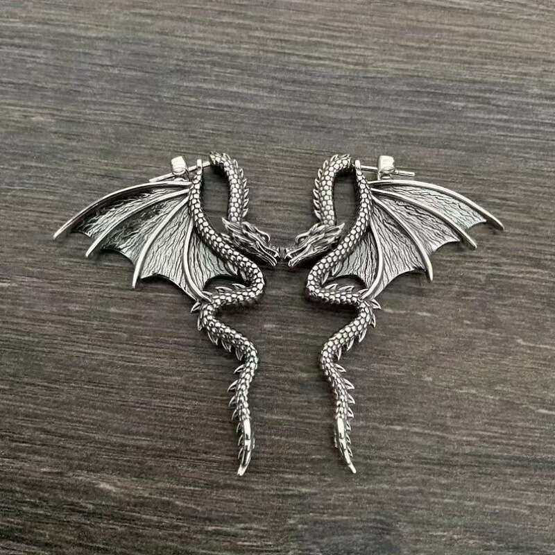 Dragon Dangle Earrings New Magic Dragon Detachable Dark Style for Women Fashion Exaggerated Earrings