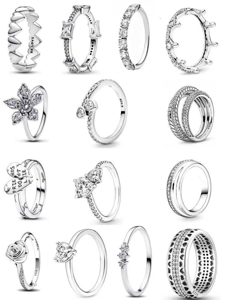 Hot Selling 925 Silver Rose HeartShaped Snowflake Shaped Ring Suitable For Delicate Jewelry For Women At Wedding PartiesW251017