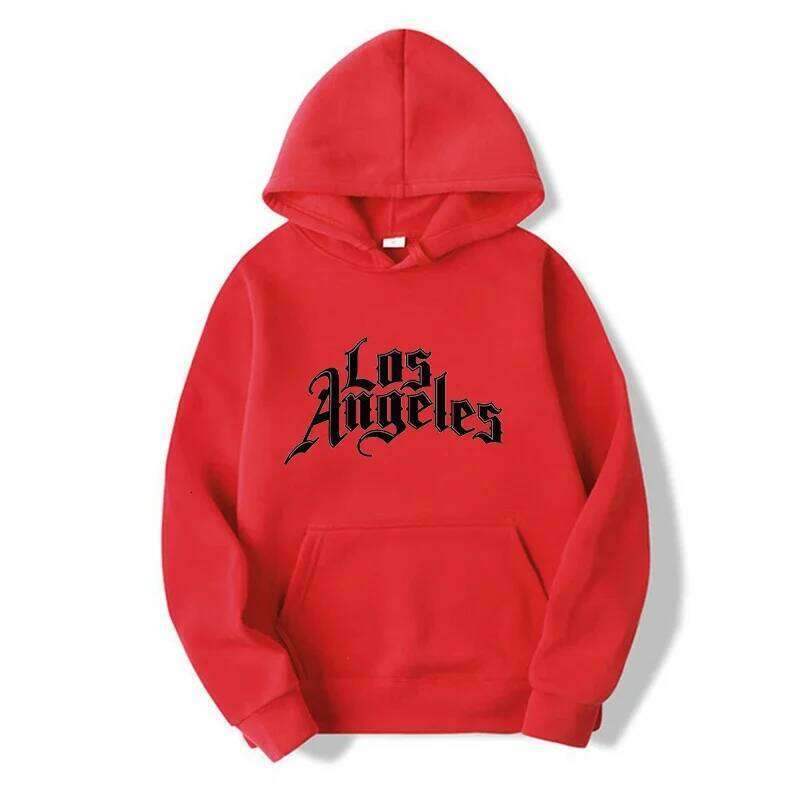 Women's Los Angeles Printed Hip-Hop Style Hoodie Spring And Autumn Casual Pullover Hooded Top Graphic Y2k Retro