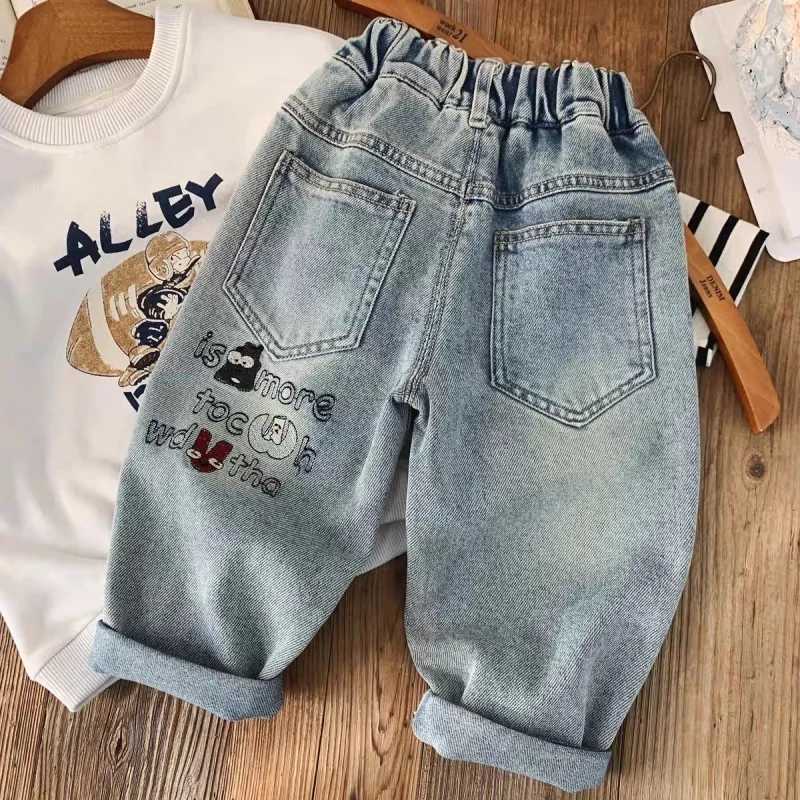 Spring Autumn Toddler Boys Denim Pants Cotton Animepattern Babys Boys Jeans Casual Loose Elastic Waist Trousers For Children BoyT251017