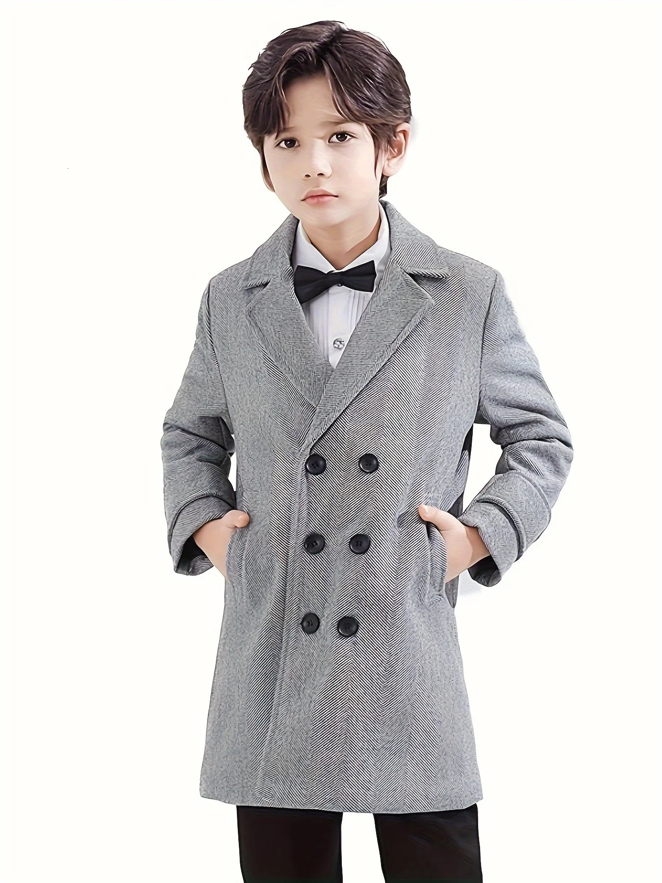 Boys British Style Gary Winter Thick Warm Wool Coat Teenager Kids Pography Woolen Coat Child Windproof Outdoor Jacket 215Y 251015