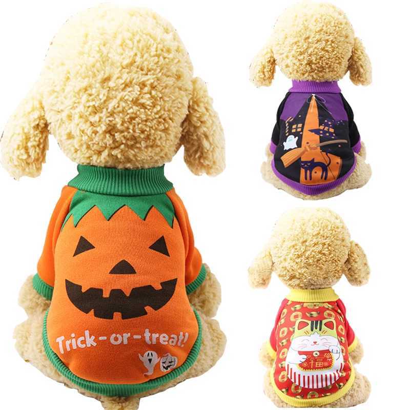Halloween Pet Pumpkin Costume for Dogs Cats Christmas Puppy Dog Clothes Hoodie Maltese Yorkshire Pullovers Sweaters ClothingW251017