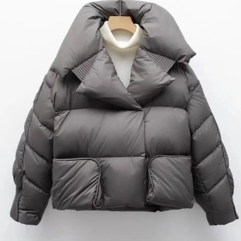 Womens Autumn Winter Arrivals Puffer Jacket Down Jacket Short Length Thickened Highend White Duck Down Turndown Collar 251011